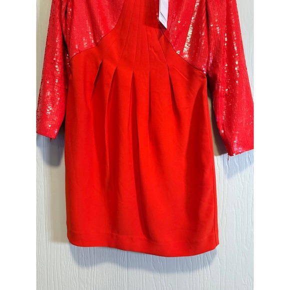 REISS • NWT Cara Mini Red Sequin Cocktail Party Dress Sz US 6 Boat Neck $495 - Picture 9 of 15